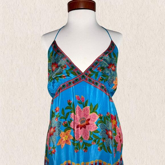 NWT Farm Rio Size M Tropical‎ Floral Tiered Maxi Dress Anthropologie Fairy Boho - Picture 2 of 8